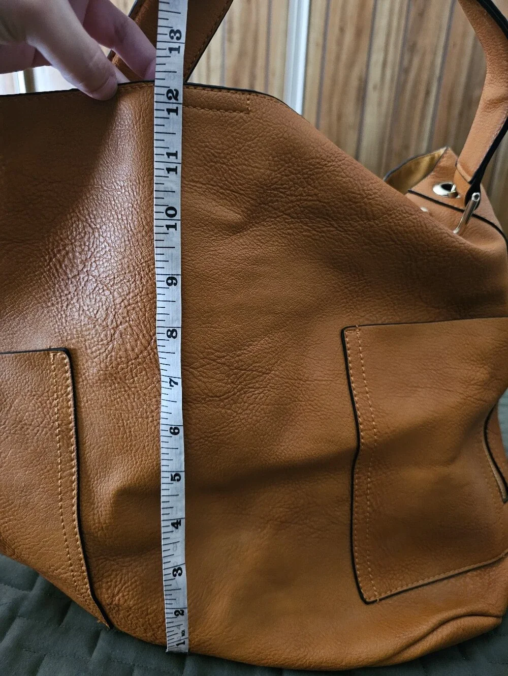 Tan Faux Leather Hobo Bag